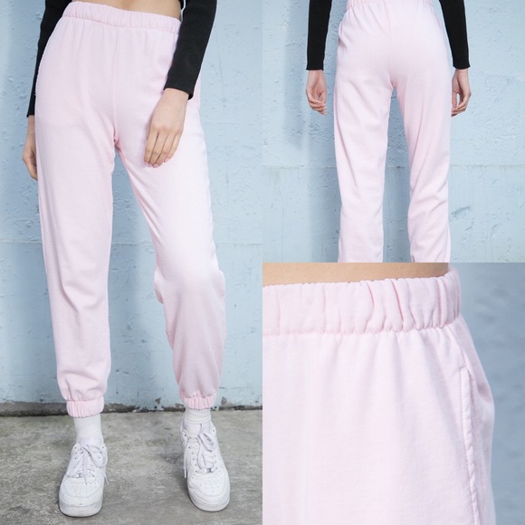 Brandy Melville Pants - Brandy Melville BABY PINK Rosa Sweatpants